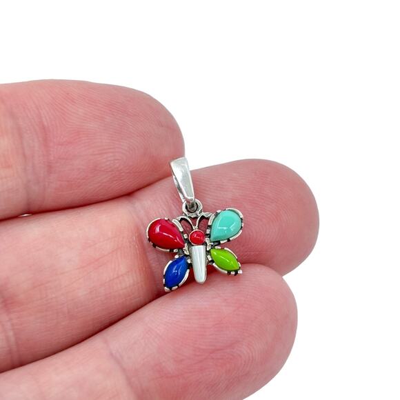 Vintage Silpada Gemstone Butterfly Pendant N1597 | Sterling Silver 925 - Picture 1 of 8